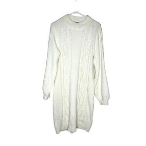 ALLISON BRITTNEY Wome’s Knit Cable Dress Size XL‎ White